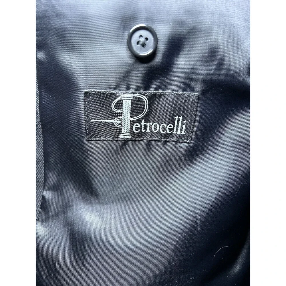 Petrocelli Men’s 2 Button Wool Blend Sports Coat Blazer RN 39566 Black Size 50R